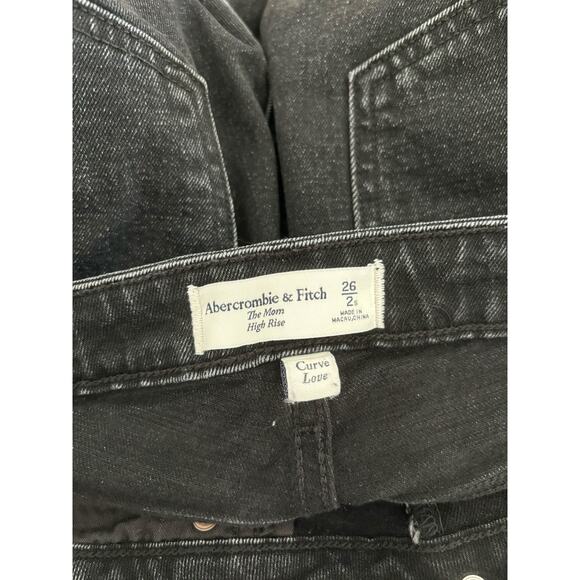 Black Abercrombie The Mom High Rise Curve Love Jeans 26/2 - Picture 8 of 8